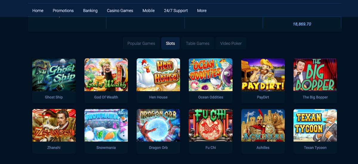 puntcasino games screenshot